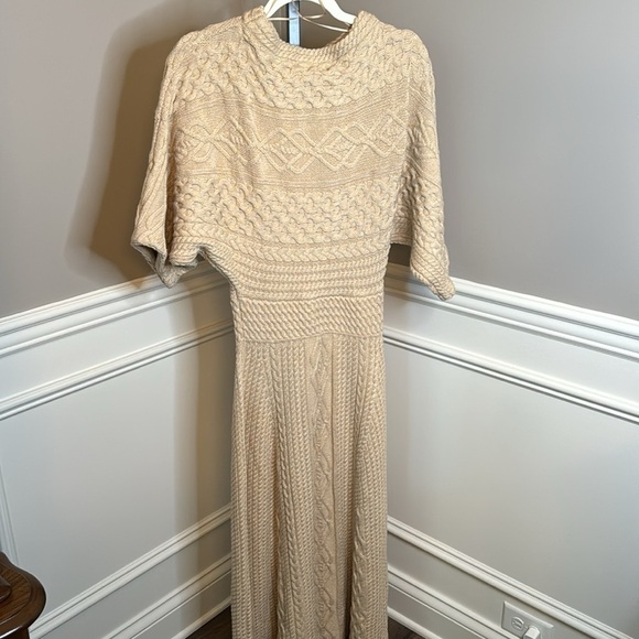 Zara MIXED WOVEN KNIT SWEATER DRESS size large - Picture 7 of 7